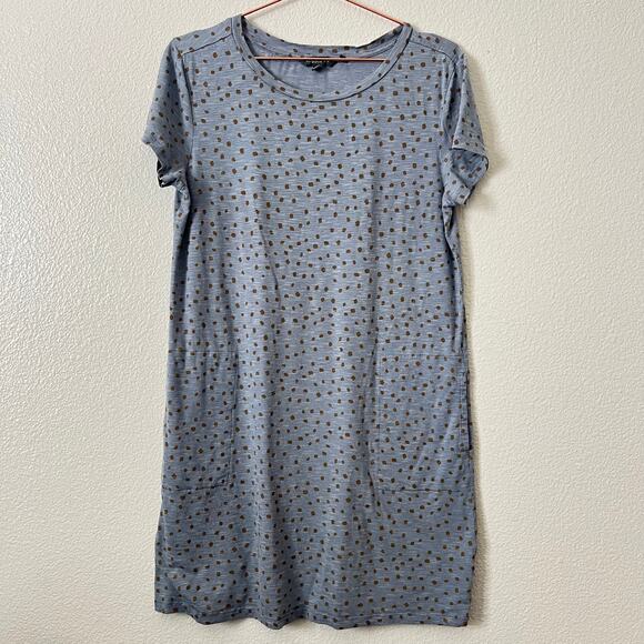 Toad & Co Dresses & Skirts - Toad & Co Windemere II Dress Short Sleeve Blue Gold Spots print pocket